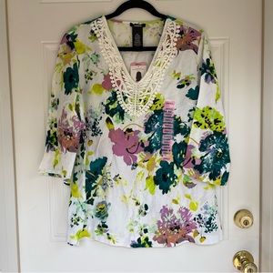 Premise | linen blend floral tunic